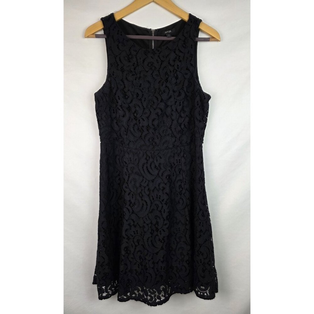 Apt. 9 Women's Dress Size 12 Black Lace Sleeveless Fit & Flare Cocktail Dress
